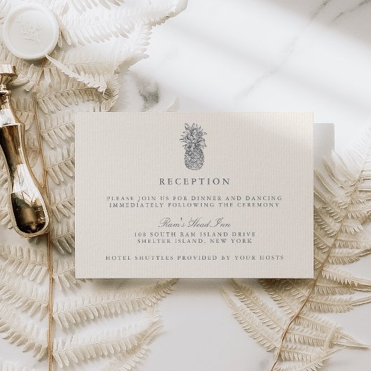Island Vintage Ananas Hochzeitskarte Begleitkarte