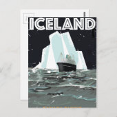 Island Vintage Poster Postkarte (Vorne/Hinten)