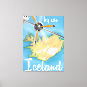 Island Vintage-Reiseflugposter Leinwanddruck