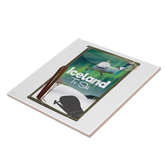 Island Vintage-Skiposter Fliese (Seite)