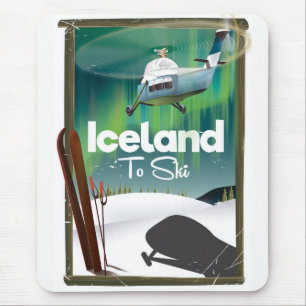 Island Vintage-Skiposter Mousepad