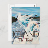 Island Vintage Travel Poster Postkarte (Vorne/Hinten)