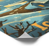 Island Vintager beliebter Reiseort Poster (Ecke)