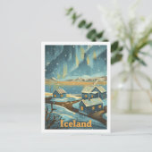 Island Vintager beliebter Reiseort Postkarte (Stehend Vorderseite)