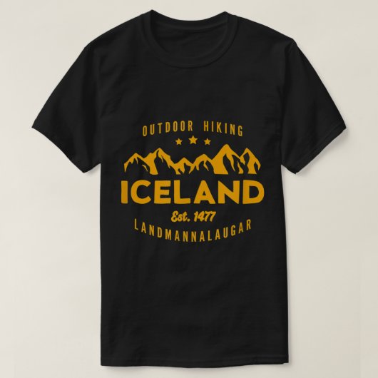 Island WanderLANDMANNALAUGAR Est. 1477 T-Shirt (Design vorne)