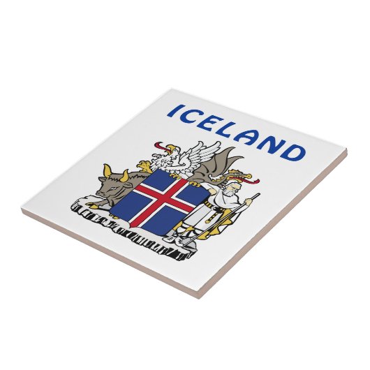 ISLAND-Wappen Fliese (Seite)