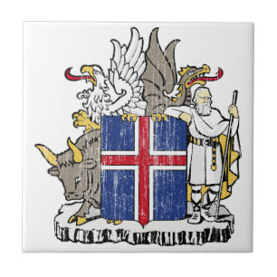 Island-Wappen Fliese