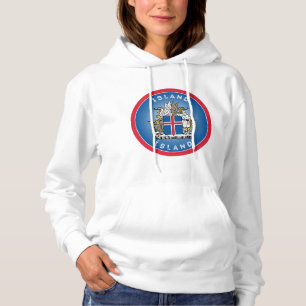 Island Wappen Kreisform Hoodie