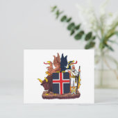 Island-Wappen-Postkarte Postkarte (Stehend Vorderseite)