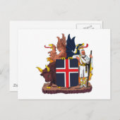 Island-Wappen-Postkarte Postkarte (Vorne/Hinten)