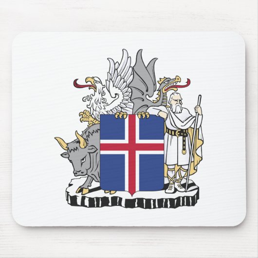 Island Wappen Symbol Emblem Flagge Mousepad (Vorne)