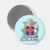 Island-Wappenschild Magnet (Vorderseite/Rückseite)