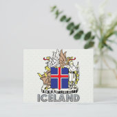 Island-Wappenschild Postkarte (Stehend Vorderseite)