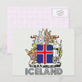 Island-Wappenschild Postkarte (Vorne/Hinten)
