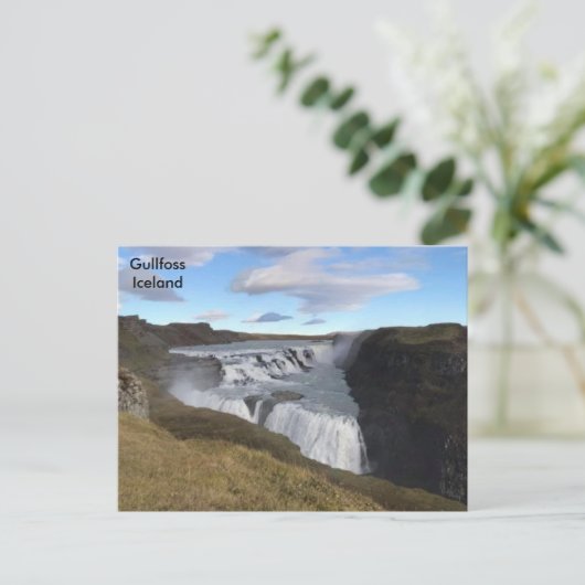 Island - Wasserfall Gullfoss Postkarte (Stehend Vorderseite)