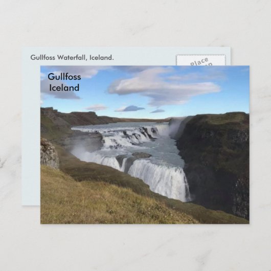 Island - Wasserfall Gullfoss Postkarte (Vorne/Hinten)