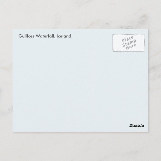 Island - Wasserfall Gullfoss Postkarte (Rückseite)