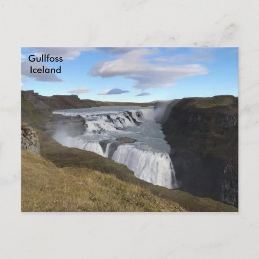 Island - Wasserfall Gullfoss Postkarte (Vorderseite)