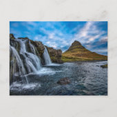 Island Wasserfall Postkarte (Vorderseite)