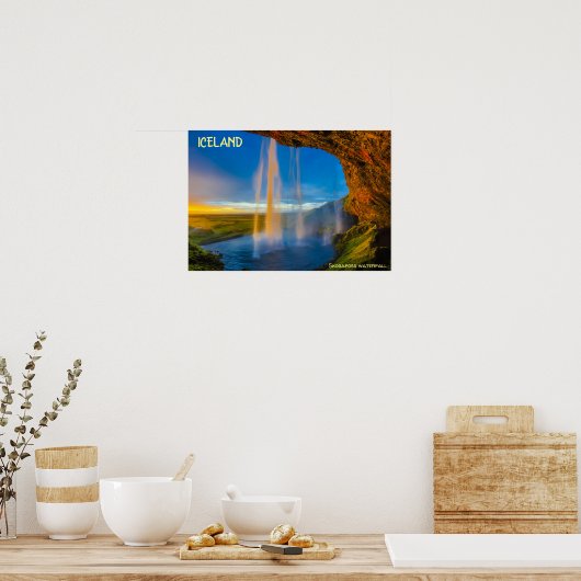 Island - Wasserfall Skogafoss Poster (Küche)