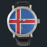 Island Watch - Die Flagge Islands Armbanduhr<br><div class="desc">Island Watch - Die Flagge Islands besteht aus einem roten Kreuz auf blauem Hintergrund. Es ist ein großartiges Geschenk für diejenigen,  die Island oder ein isländisches Erbe Liebe haben. Dieses Design steht Ihnen auch für viele andere Produkte zur Verfügung.</div>