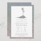 Island & Water Beach Wedding Einladung (Vorne/Hinten)