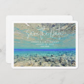 Island Wedding Foto Save the Date Einladung (Vorne/Hinten)