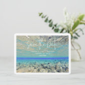 Island Wedding Foto Save the Date Einladung (Stehend Vorderseite)