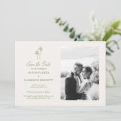 Island Wedding Photo Save the Date Einladung (Stehend Vorderseite)