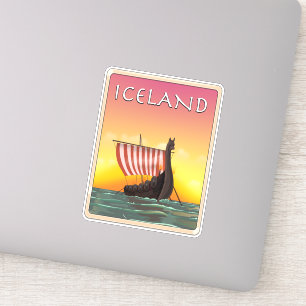 Island Wikinger Reiseplakat Aufkleber