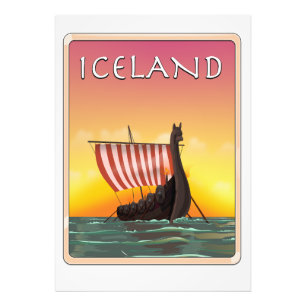 Island Wikinger Reiseplakat Fotodruck