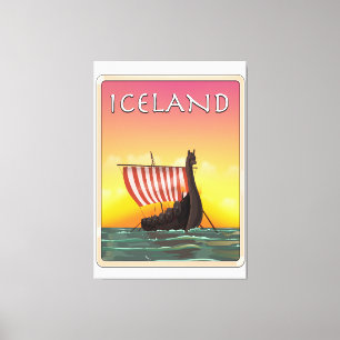 Island Wikinger Reiseplakat Leinwanddruck