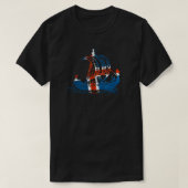 Island Wikingschiff Island Flagge T-Shirt (Design vorne)