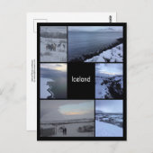 Island Winterlandschaft Collage Postkarte (Vorne/Hinten)