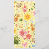 Island Yellow Wedding Menükarte (Rückseite)