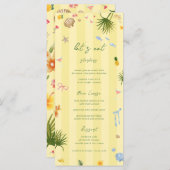 Island Yellow Wedding Menükarte (Vorne/Hinten)