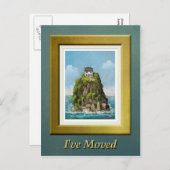 Island Zuhause - Ich bin umgezogen Ankündigungspostkarte (Vorne/Hinten)