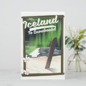 Island zum Snowboard Briefpapier (Stehend Vorderseite)
