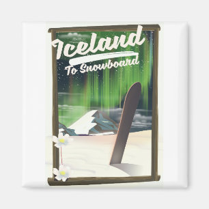 Island zum Snowboard Magnet