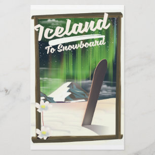 Island zum Snowboardfahren Briefpapier