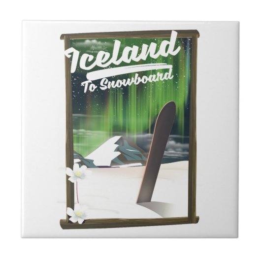 Island zum Snowboardfahren Fliese (Vorderseite)