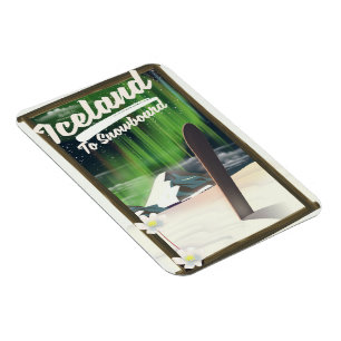 Island zum Snowboardfahren Magnet