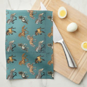 Isländer im Gangart-Blau Geschirrtuch (Viertel Falte)