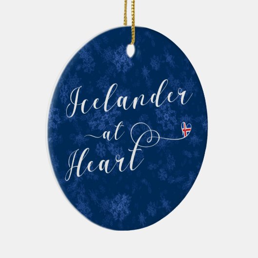 Isländer im Herzen, Weihnachtsbaumschmuck Keramik Ornament (Rechts)