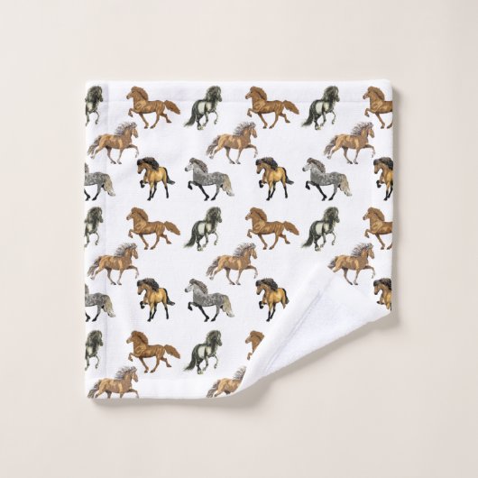 Isländer in der Gangart Badhandtuch Set (Waschlappen)