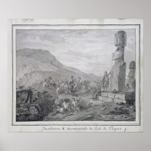 Islander & Monumente der Osterinsel, 1786 Poster (Vorne)