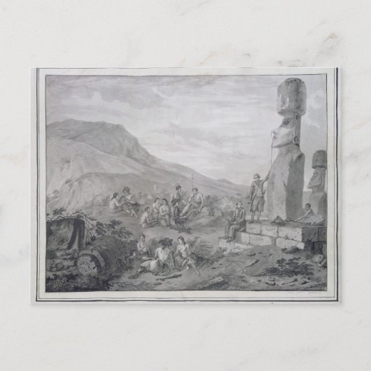 Islander & Monumente der Osterinsel, 1786 Postkarte (Vorderseite)