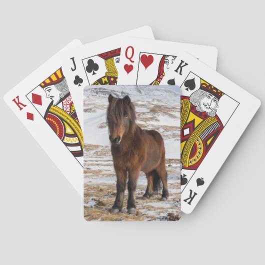 Isländer Pferde im Winter Spielkarten (Rückseite)