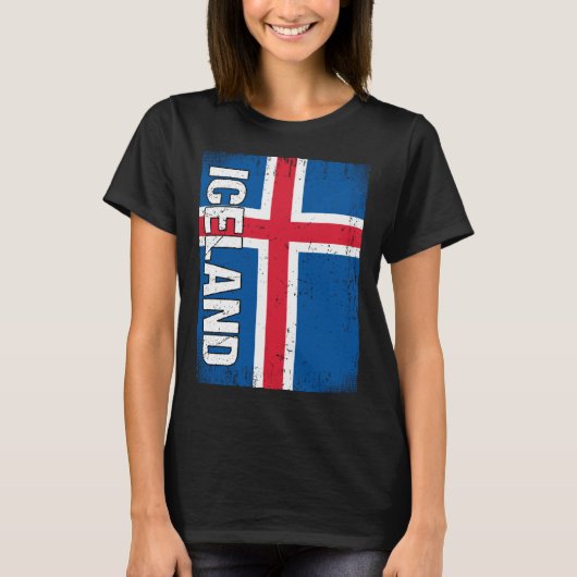 Isländerflagge Island T-Shirt (Vorderseite)