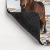 Isländerpferde im Winter Mousepad (Ecke)